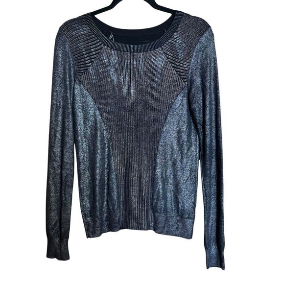 AllSaints Sweaters - AllSaints Metallic Rib Sweater Womens 6 Multicolor Epea Jumper Pullover